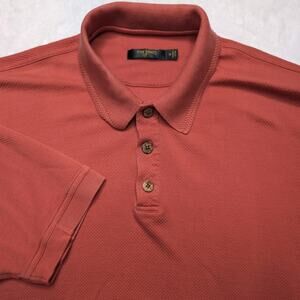 Tom James Mens Silk Polo Shirt - Medium Red Soft Business Casual